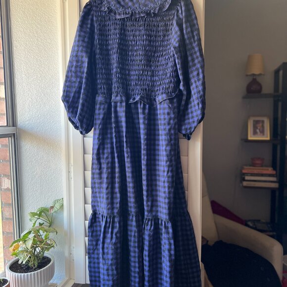 MANGO Women's Check Baby Doll Neck Dress Sz 8 - Picture 7 of 7